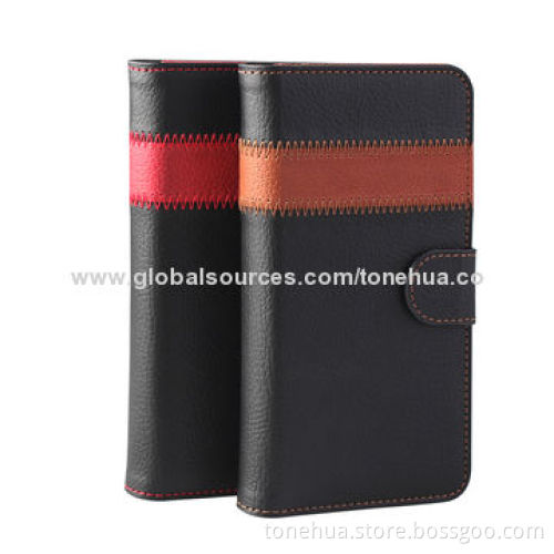 Universal standing PU leather cases for iPhone 6, Galaxy S5, Mi3